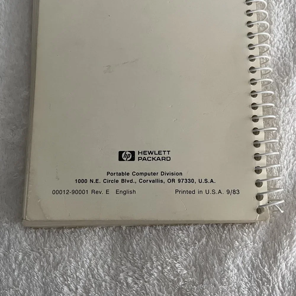 Vintage HP-12C Gold Financial Calculator w/ 1983 Manual & Leather Slipca…